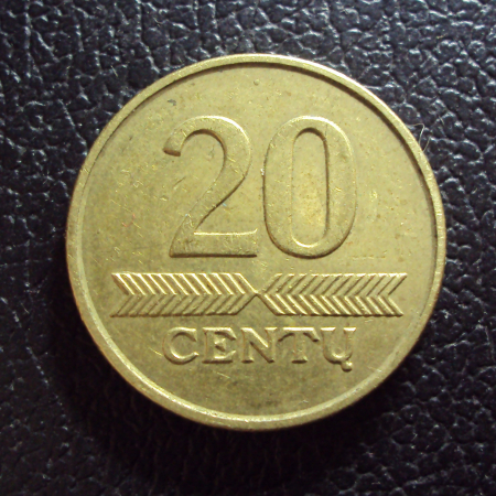 Литва 20 центов 2008 год.