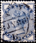  Великобритания 1884 год . Виктория . 0,5 p . Каталог 10,0 £ . (2)