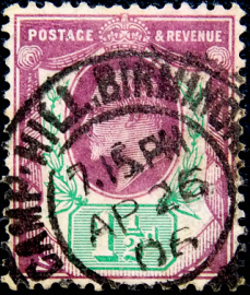 Великобритания 1902 год . король Эдвард VII . 1,5 p . Каталог 24 £ . (4)  
