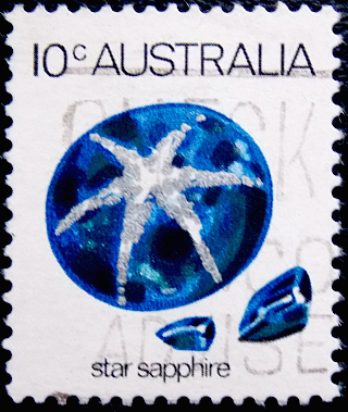 Австралия 1974 год . Звездчатый сапфир . 10 с.