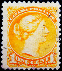Канада 1870 год . Queen Victoria . 1 c . Каталог 7,0 £. (3)
