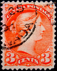 Канада 1876 год . Queen Victoria . 3 c . Каталог 3,0 £ . (3)