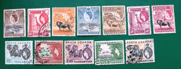 Кения Уганда Танганьика 1954-58 Стандарт Sc# 103-104, 106-115 Used