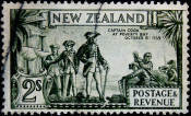 Новая Зеландия 1935 год . Капитан Кук в бухте бедности . 2 s . Каталог 50,0 £ .