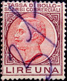 Италия 1921 год . Vittorio Emanuele III , 1 L .