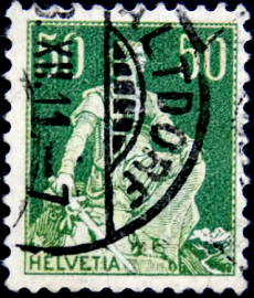 Швейцария 1908 год . Статуя Гельвеции . 50 с. Каталог 0,70 €.