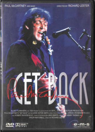Paul McCartney And Band (The Beatles) "Get Back" DVD  