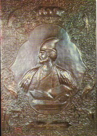 Открытка СССР 1974 г. Из набора Грузинская чеканка. №1 Чеканный портрет Шота Руставели чистая