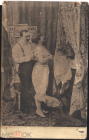 Открытка Германия 1910-е. Мужячина и Женщина обнаженная. Пара обнимается. редкая
