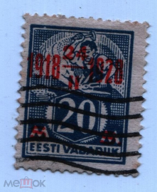 Эстония 1928 10 лет независимости Mi:72 гаш красная надпечатка