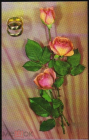 Открытка СССР 1970 г. Желаем Счастья! Цветы, флора, кольца обручальные фото Б. Круцко двойная чистая
