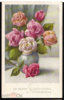 Открытка Германия 1950-е. Розы, цветы, флора. Bernhard Sporn. Zeulenroda 9/11 чистая редкая