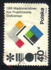 Марка Польша 1988 г. Международный Год графического дизайна гаш. Mi: 3144