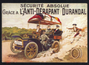 Открытка 1960-е Франция Реклама не скользяещей резины Advertising Anti Dérapant Durandal France