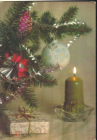 Открытка СССР 1990 г. С Новым Годом, Свеча, елка, игрушки фото Л. Круцко, подписана