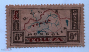 Тува 1927 Карта 8 копеек чист наклейка