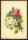 Открытка Польша 1958 г. г. Цветы, букет, розы. подписана с маркой