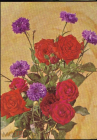 Открытка СССР 1970 г. Букет Роз и гвоздик, цветы, флора изд Планета чистая