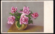 Открытка ГДР Розы, цветы флора. Изд Amag подписана