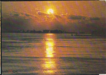 Открытка СССР 1985 г. Закат на Мальдивах. Море. фото В. Кашо чистая