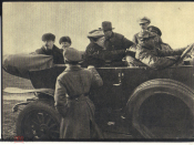 Открытка СССР 1962 г. Ленин и Крупская в машине перед отъездом с Ходынского поля после парада 1918 ч