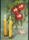 Открытка Германия 1960 г. С Новым годом.Свечи, игрушки подписана редкая