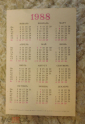 Карманный календарик 1988 г. Госстрах Цветы - вид 1