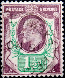 Великобритания 1902 год . король Эдвард VII . 1,5 p . Каталог 24 £ . (7) 