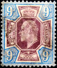 Великобритания 1902 год . король Эдвард VII . 9 p . Каталог 75 £ . (1)