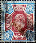 Великобритания 1902 год . король Эдвард VII . 9 p . Каталог 75 £ . (2)