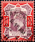 Великобритания 1902 год . король Эдвард VII . 10 p . Каталог 75 £. (2) 