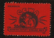 Непочтовая марка США Член организации QCWA (радиолюбитель 25 лет) редкая