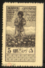 Непочтовая марка СССР 1925 г. для оплаты взносов в союз работников земледелия 5 коп Узбекистан