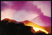 Открытка СССР 1970 из набора Международная книга. Ключевский вулкан на Камчатке чистая