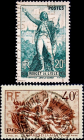 Франция 1936 год . Клод Руже де Лиль (1760-1836), автор Марсельезы , полная серия . Каталог 6,75 £ .