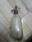 Сифон для газированной воды СССР, стекло, силумин клеймо ПМЗ, рабочий, 1 литр.