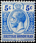 Британский Гондурас 1913 год . King George V . Каталог 4,50 £ .