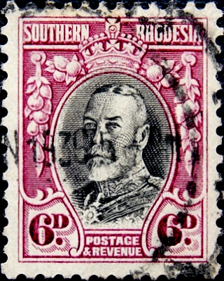  Родезия Южная 1931 год . Король Георг V . 6 p . Каталог 3,0 £. (1)