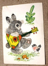 Веселая минутка Голубев 1967 заяц с балалайкой