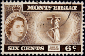 Монтсеррат 1962 год . Знак Президентства 6 с . Каталог 7,0 £.