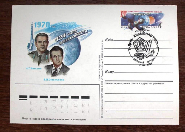 ПК с ОМ СГ НИКОЛАЕВ  СЕВОСТЬЯНОВ  День космонавтики Звездный городок 1986