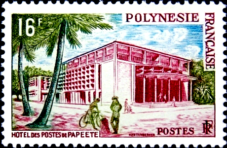 Французская Полинезия 1960 год . Почтовое отделение Папеэте . Каталог 7,0 €.