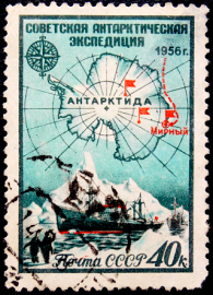 СССР 1956 год . Советская антарктическая экспедиция , 40 к . Каталог 1,0 €. 