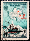 СССР 1956 год . Советская антарктическая экспедиция , 40 к . Каталог 1,0 €. 