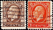 Канада 1932 год . Король Георг V , часть серии . Каталог 0,60 €. (2)