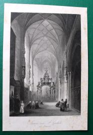 Собор Св. Гудулы Брюссель1850 Albert Henry Payne  10,5 х 15,5 см  Лист 12,8 х 19 см