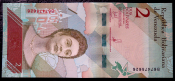 Банкнота Венесуэла 2 боливара 2018 год. UNC