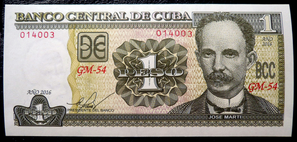 Банкнота Куба 1 песо 2016 год. XF