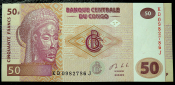 Банкнота Конго 50 франков 2013 г. UNC