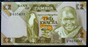Банкнота Замбия 2 квача 1980-1988 г. UNC